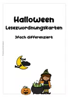 Vorschau - Spiele - Halloween – Lesezuordnungskarten - differenziert - sinnerfassendes Lesen - Seite 2