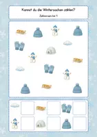 Vorschau - Spiele - Zählkarten zum Thema Winter (ZR bis 10) - Seite 2