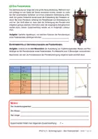 Vorschau - Unterrichtsreihen - Kursstufe Physik 2.3: Das Fadenpendel (PDF, DOCX, Musterlösung) - Deckblatt