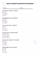 anteprima - Quiz - Gli oggetti scolastici in francese - Pagina 1
