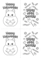 Vorschau - Mal- und Bastelvorlagen - Halloween: A6 Aufkleber für Klappkarten - Seite 1