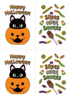 Vorschau - Mal- und Bastelvorlagen - Halloween: A6 Aufkleber für Klappkarten - Seite 2