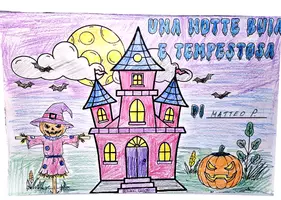anteprima - Materiale interattivo - 📖✨ "Una notte buia e tempestosa" – Pop-up libro da leggere e colorare - Pagina 1