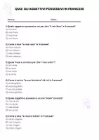 anteprima - Quiz - Gli aggettivi possessivi in francese - Pagina 1