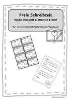 Vorschau - Arbeitsblätter - Freie Schreibzeit Bundle: Deckblatt, Etiketten, Einladung - Deckblatt