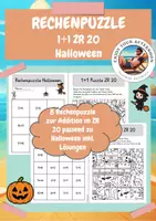 Vorschau - Mal- und Bastelvorlagen - Halloween Rechenpuzzle – Addition im Zahlenraum bis 20 | 8 differenzierte Mathe-Rätsel mit Lösungen - Deckblatt