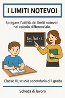 anteprima - Esercizi - Scheda di lavoro: spiegare l'utilità dei limiti notevoli - Pagina di copertina