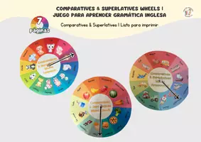 Vista previa - Juegos / Gamificación - Juego didáctico de ruletas para aprender los comparativos y superlativos en ingles - Portada