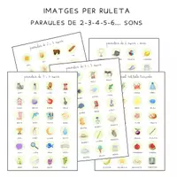 Vista previa - Tarjetas / Manipulativos - IMATGES RULETA DE 2 A FINS A MÉS DE 6 SONS I SÍL·LABES TRAVADES - Portada