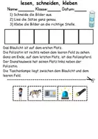 Vorschau - Arbeitsblätter - Polizei Leserätsel - Lesen • schneiden • kleben - DaZ/DaF / Deutsch / Sachunterricht - Seite 3