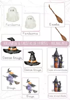 Vista previa - Refuerzo / NEE / Materiales de apoyo - HALLOWEEN - VOCABULARIO: Tarjetas 3 partes. Montessori. - Portada