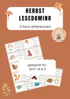 Vorschau - Arbeitsblätter - Herbst Lesedomino differenziert - Deckblatt