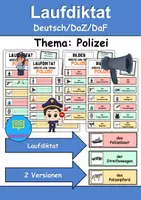 Vorschau - Unterrichtsreihen - Laufdiktat • Schleichdiktat: Polizei - DaZ/DaF / Deutsch (Diktat) - Deckblatt
