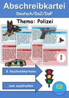 Vorschau - Unterrichtsreihen - Abschreibkartei: Thema Polizei - DaZ/DaF / Deutsch (schreiben • Rechtschreibung) - Deckblatt