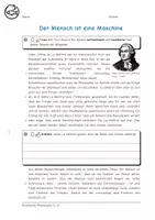 Vorschau - Arbeitsblätter - Der Mensch ist eine Maschine - Deckblatt