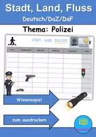 Vorschau - Spiele - Stadt Land Fluss: Polizei - DaZ/DaF / Deutsch - Deckblatt