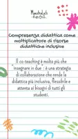 anteprima - Materiale di supporto/inclusione - Il co-teaching: collaborare per includere! - Pagina 1