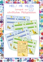 Vorschau - Spiele - Schriftliche Multiplikation Spiel Mrs. Mr. Million Grundschule 3. 4. Klasse - Deckblatt