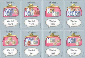 Vorschau - Aufgabenkarten - Lesespiel - Geldbeträge (ZR 100) - Seite 3