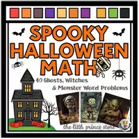 Vorschau - Arbeitsblätter - Halloween Math Word Problems – 40 Spooky Worksheets | No Prep & Answer Key - Deckblatt