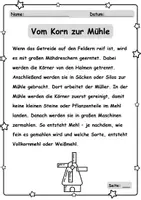 Vorschau - Unterrichtsreihen - Getreide - Vom Korn zum Brot - Sachtexte & Fragen - Seite 1
