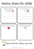 Vorschau - Arbeitsblätter - Ziele 2026 – Arbeitsblatt für Schüler - Seite 1