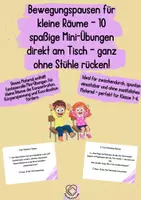 Vorschau - Bildkarten - 10 Bewegungspausen für kleine Räume - ohne Stühle rücken - Deckblatt