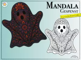 Vorschau - Arbeitsblätter - MANDALA "GESPENST" zum Ausmalen in 3 verschiedenen Größen (Herbst, Halloween) - Seite 1