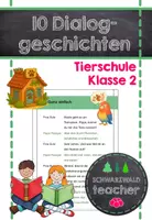 Vorschau - Arbeitsblätter - 10 Dialoggeschichten aus der Tierschule (Klassen 2 und 3) – Leseförderung, Partnerlesen & Vorlesetheater - Deckblatt
