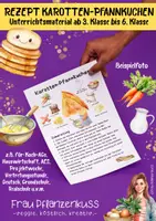 Vorschau - Mal- und Bastelvorlagen - Rezept mit Bildern für Karotten-Pfannkuchen 3. bis 6. Klasse - Seite 1