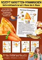 Vorschau - Mal- und Bastelvorlagen - Rezept mit Bildern für Karotten-Pfannkuchen 3. bis 6. Klasse - Deckblatt
