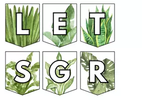 Vorschau - Mal- und Bastelvorlagen - Lets grow together - Türdeko Klassenzimmer - Seite 1