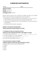 anteprima - Compiti in classe/Test - I nomi delle note musicali esame - Pagina 1