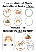 Vorschau - Mal- und Bastelvorlagen - Klassenzimmer Deko Winter | Boho Türdeko | Winterdekoration | Klassenzimmertür - Seite 3