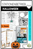 Vorschau - Arbeitsblätter - Halloween Stationenbetrieb – Deutsch, Mathe & Englisch – 4. Klasse Volksschule - Deckblatt