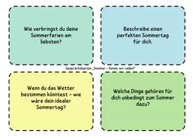 Vorschau - Arbeitsblätter - Gesprächskarten Sommer + Methoden zum Anwenden - Seite 3