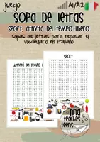 Vista previa - Juegos / Gamificación - Sopa de letras italiano "sport e tempo libero" - Portada