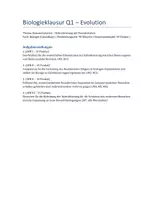 Vorschau - Klassenarbeiten - Klausur: Humanevolution, Hybridisierung Neandertaler - Deckblatt