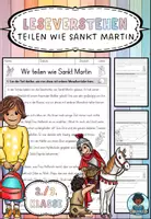 Vorschau - Arbeitsblätter - Leseverstehen - Wir teilen wie Sankt Martin - Deutsch 2. und 3. Klasse - Deckblatt