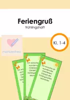 Vorschau - Bildkarten - Feriengruß frühlingshaft - Deckblatt
