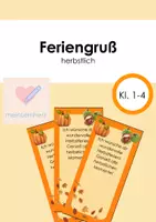 Vorschau - Bildkarten - Feriengruß herbstlich - Deckblatt