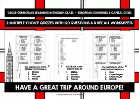 Vista previa - Unidades / Secuencias / Situaciones de Aprendizaje - ENGLISH EUROPE COUNTRIES & CAPITALS QUIZZES & WORKSHEETS - página 1