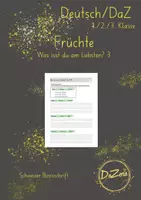 Vorschau - Unterrichtsreihen - Arbeitsblätter Früchte Was isst du am liebsten 3 - Deckblatt