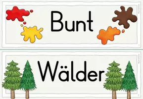 Vorschau - Bildkarten - Liederarbeitung: Bunt sind schon die Wälder (Textkarten) - Seite 3