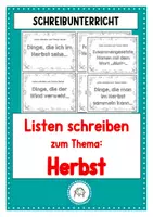 Vorschau - Arbeitsblätter - Listen schreiben zum Thema: Herbst - Deckblatt
