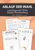 Vorschau - Arbeitsblätter - Landtagswahl Baden-Württemberg 2026 - Ablauf der Wahl (Erklärtext und Schaubild) - Deckblatt