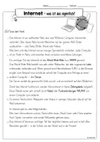 Vorschau - Arbeitsblätter - Arbeitsblätter Internet | Lesetexte Klasse 3,4,5 - Seite 1