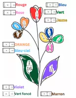Aperçu - Matériel pour travaux manuels / dessin - Coloriage de Fleurs – Multiplication des Fractions - Page 2