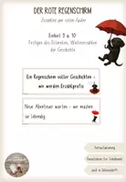 Vorschau - Stundenentwürfe - Der rote Regenschirm - Erzählen am roten Faden (Einheiten 9 & 10) - mit Schulhundbezug - Deckblatt