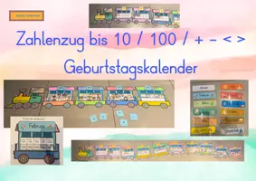 Vorschau - Spiele - Zahlenzug bis 10-100-Geburtstagskalender - Seite 1